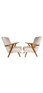 Set van twee reupholstered fauteuils in bouclé, Ophalen, Zo goed als nieuw, Stof
