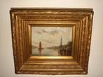 Henri Arden,  (1858-1917), Sailboats near the port., Antiek en Kunst, Kunst | Schilderijen | Klassiek, Ophalen of Verzenden