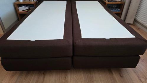 2 persoon bed, donkerbruin, boxspring 1.60 bij 2.10 Norma, Huis en Inrichting, Slaapkamer | Boxsprings, Gebruikt, 160 cm, 210 cm