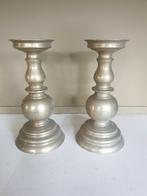 2x antieke messing kandelaars, Ophalen of Verzenden, Koper of Brons