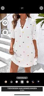 Shein hartjes jurk nieuw! Maat L, Kleding | Dames, Wit, Maat 42/44 (L), Nieuw, Ophalen of Verzenden