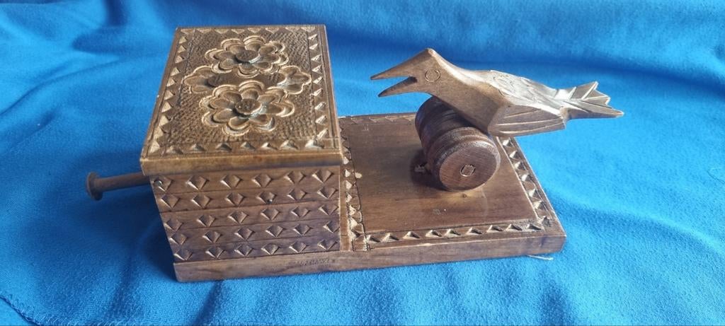 Vintage Sigarettendispenser met Vogel Mechanisme, Ophalen of Verzenden