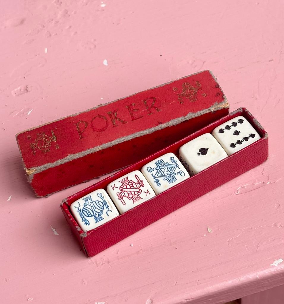 Vintage Poker Americano Dobbelstenen, Ophalen of Verzenden