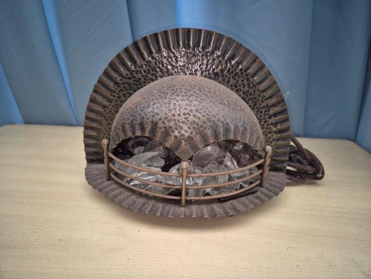 Antieke Tafellamp, Huis en Inrichting, Lampen | Tafellampen, Gebruikt, Glas, Metaal, Ophalen of Verzenden