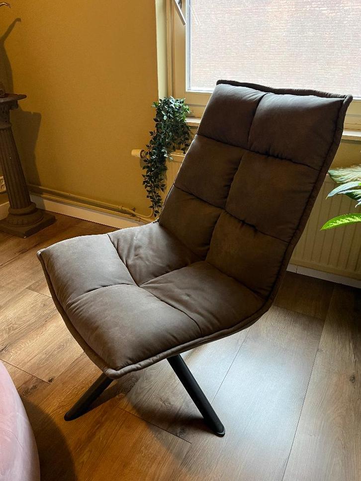 Leenbakker Draaifauteuil Clayton - antraciet (2 stuks), Huis en Inrichting, Fauteuils, Zo goed als nieuw, Stof, 50 tot 75 cm, Minder dan 75 cm