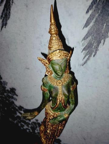 Thaise oude bronzen boeddha tempelwachter Thepanon  beschikbaar voor biedingen