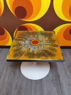 Vintage 70s Space Age Stenen Bijzettafel Tulpenvoet Jaren 70, Ophalen, Rond