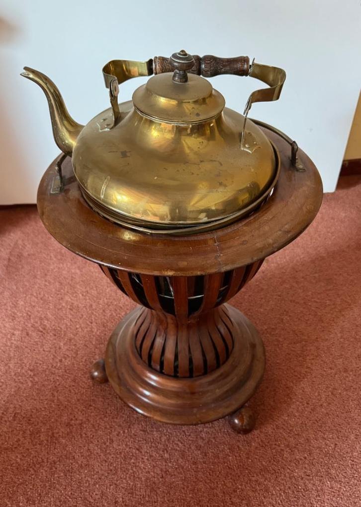 antieke theeketel van messing 19e of vroeg 20e eeuw, Antiek en Kunst, Antiek | Koper en Brons, Ophalen of Verzenden