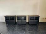 Metalen Vitrinekasten dressoir - Set van 3, Ophalen, Met deur(en), 50 tot 100 cm, Zo goed als nieuw