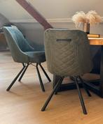 1x donkergroene eerkamerstoel, Huis en Inrichting, Stoelen, Ophalen, Overige kleuren, Zo goed als nieuw, Eén
