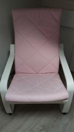 Poang feautuil Ikea roze wit, Huis en Inrichting, Fauteuils, Ophalen, Zo goed als nieuw, 75 tot 100 cm, Minder dan 50 cm