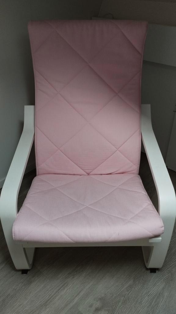 Poang feautuil Ikea roze wit, Huis en Inrichting, Fauteuils, Zo goed als nieuw, Minder dan 50 cm, 75 tot 100 cm, Ophalen