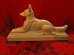Art Deco beeld herdershond mintgroen Francois, Ophalen of Verzenden