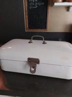 vintage emaille broodtrommel wit, Huis en Inrichting, Ophalen, Gebruikt