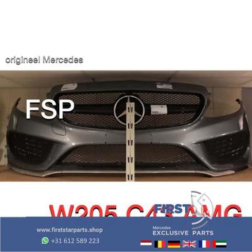 W205 AMG Voorbumper Mercedes C Klasse 2014-2019 grijs Origin beschikbaar voor biedingen