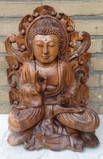 Prachtig Handgemaakt Suar Hout Boeddha Beeld 39 cm, Antiek en Kunst, Kunst | Beelden en Houtsnijwerken, Ophalen of Verzenden