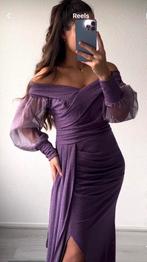Paarse jurk | Off-shoulder | S-M-L-XL, Kleding | Dames, Jurken, Verzenden, Paars, Maat 46/48 (XL) of groter, Zo goed als nieuw
