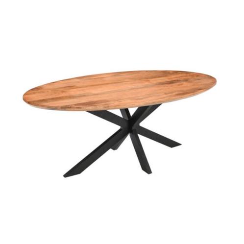 EETTAFEL MANGO OVAAL VERJONGD NU 36% KORTING, Huis en Inrichting, Tafels | Eettafels, Nieuw, 100 tot 150 cm, 200 cm of meer, Vijf personen of meer