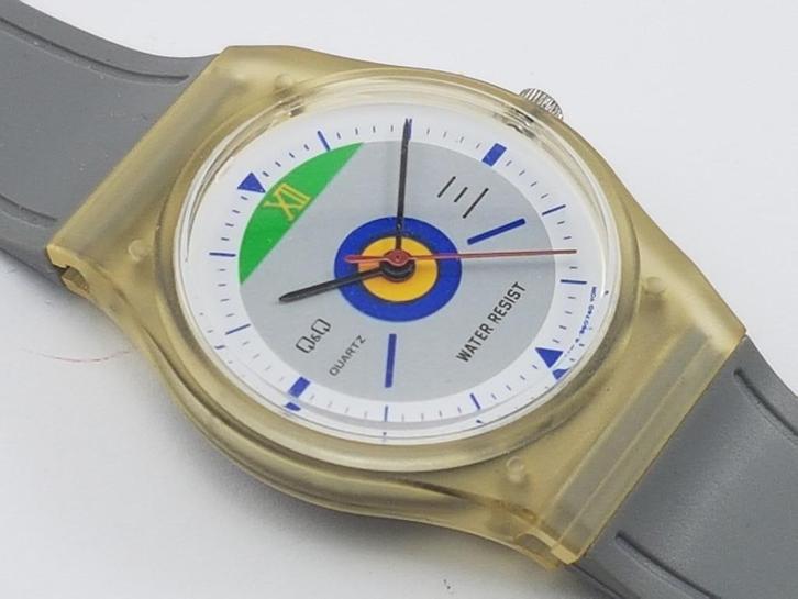 Q en Q kinderhorloge NOS, Sieraden, Tassen en Uiterlijk, Horloges | Kinderen, Nieuw, Jongen of Meisje, Grijs, Ophalen