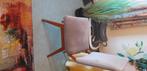 4 stoelen, grijs-groen, met vering, Huis en Inrichting, Stoelen, Gebruikt, Overige kleuren, Hout, Vier