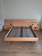 GRATIS tweepersoons bed, Ophalen, Bruin, Tweepersoons, Hout