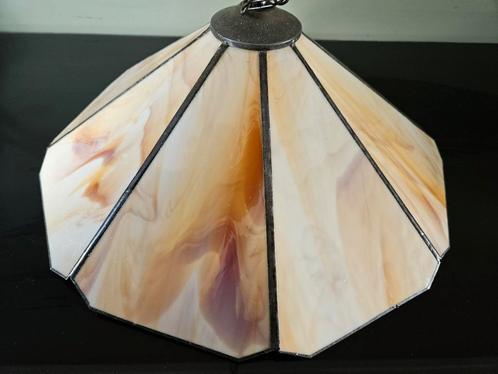 Tiffany stijl hanglamp, gevlamd, 8 kantig, hexagon, Huis en Inrichting, Lampen | Hanglampen, Gebruikt, Minder dan 50 cm, Ophalen of Verzenden