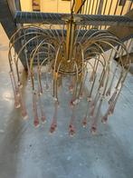 Teardrop roze pegels vintage goud jaren murano, Huis en Inrichting, Lampen | Kroonluchters, Ophalen, ., 2de hands, .