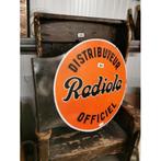 "Radiola " dubbelzijdig emaille 60 cm 1971, Verzamelen, Merken en Reclamevoorwerpen, Ophalen of Verzenden, Gebruikt, Reclamebord