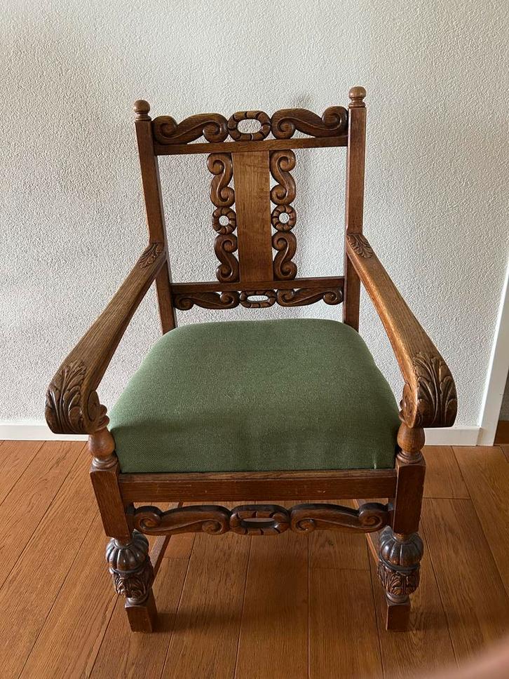 2 Antieke Stoelen met Armleuning, Antiek en Kunst, Antiek | Meubels | Stoelen en Banken, Ophalen