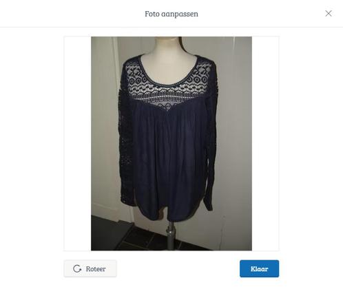 Vila blauwe top maat L = maat 40 gehaakte mouwen, Kleding | Dames, Tops, Zo goed als nieuw, Maat 38/40 (M), Blauw, Lange mouw