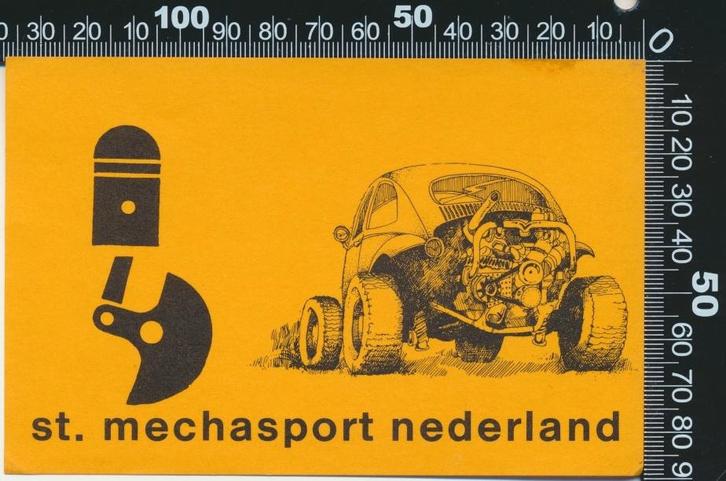 Sticker: Stichting Mechasport Nederland, Verzamelen, Stickers, Zo goed als nieuw, Auto of Motor, Ophalen of Verzenden