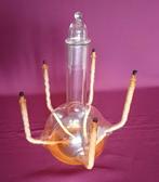 antiek glazen olielampje 28 cm ( in mooie staat ), Ophalen of Verzenden