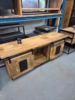 Nieuwe TV kast van mangohout, Ophalen, 100 tot 150 cm, Nieuw, Minder dan 100 cm