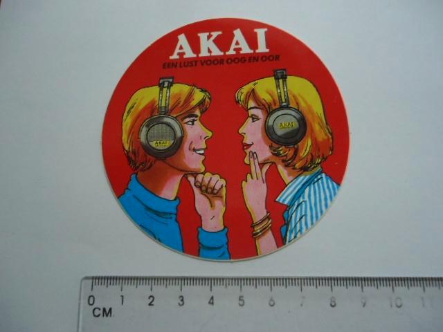 sticker oud AKAI Hifi sound stereo stereotoren lust strip, Verzamelen, Stickers, Zo goed als nieuw, Bedrijf of Vereniging, Verzenden