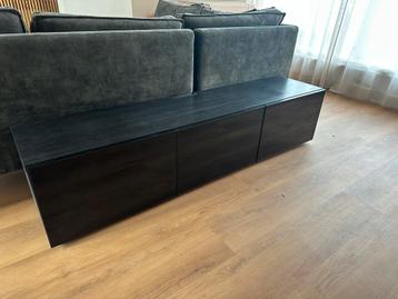 IKEA Besta tvmeubel (zwart, smoke deurtjes) - afbeelding 1