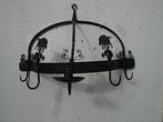 Smeedijzeren Wand-wildkroon met kandelaar, Ophalen of Verzenden