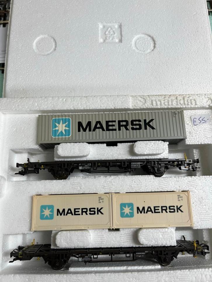 Märklin 47684 Containerwagon Set Maersk - Nieuwstaat, Hobby en Vrije tijd, Modeltreinen | H0, Zo goed als nieuw, Wagon, Wisselstroom