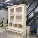 Kast buffetkast , vitrine kast. witte crème kleur, Gebruikt, 100 tot 150 cm, 200 cm of meer, Ophalen of Verzenden