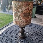 Retro Tafellamp met Bloemenprint - 82cm, Hout, Gebruikt, Ophalen of Verzenden, 75 cm of meer
