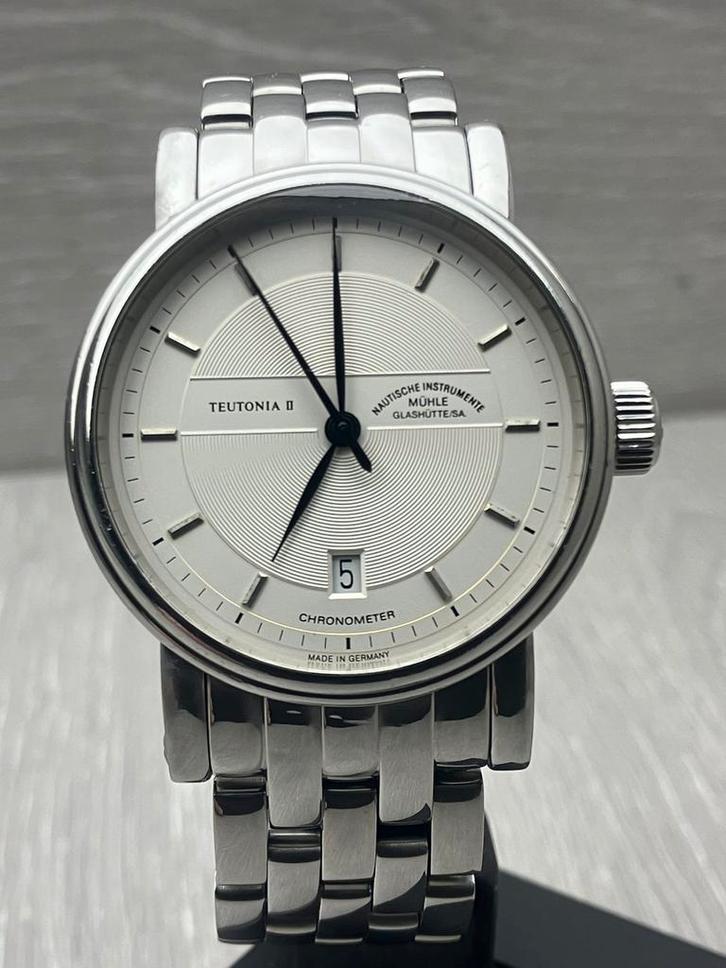 Muhle Glashutte Teutonia ll (set), Sieraden, Tassen en Uiterlijk, Horloges | Heren, Zo goed als nieuw, Overige merken, Staal, Ophalen of Verzenden
