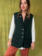 Vintage gilet / waistcoat - groen - hart - 40/L/large, Vintage, Ophalen of Verzenden, Gedragen