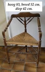 SCHATTIGE STOEL DRIEPOOT MET BIEZEN ZITTING, I.G.S., Antiek en Kunst, Antiek | Meubels | Stoelen en Banken, Ophalen