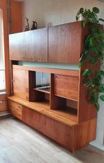Vintage wandmeubel jaren '60 met verlichting, Huis en Inrichting, Kasten | Wandmeubels, Ophalen, Gebruikt, Teakhout, 150 tot 200 cm