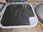 Tuintafel met zwarte glasplaat, Tuin en Terras, Ophalen, Gebruikt, Rechthoekig, Aluminium