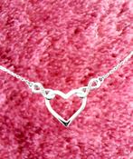 Zilver 925 ketting met een hart en 2 oneindigheids zirkonia', Verstelbaar, Nieuw, Ophalen of Verzenden, Zilver