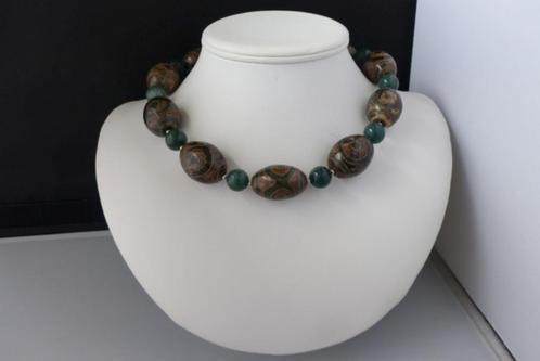 Dzi-agaat  ketting/oorhanger/armbandje-set bestaande uit dub, Sieraden, Tassen en Uiterlijk, Antieke sieraden, Met edelsteen, Verzenden