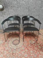 Arrben Italy vintage design stoelen bauhaus cantilever, Huis en Inrichting, Stoelen, Ophalen, Zwart, Leer, Zo goed als nieuw
