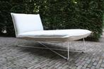 2x luxe chaise longue EARL Jess Design metaal stof naturel, Metaal, Zo goed als nieuw, 50 tot 75 cm, Ophalen