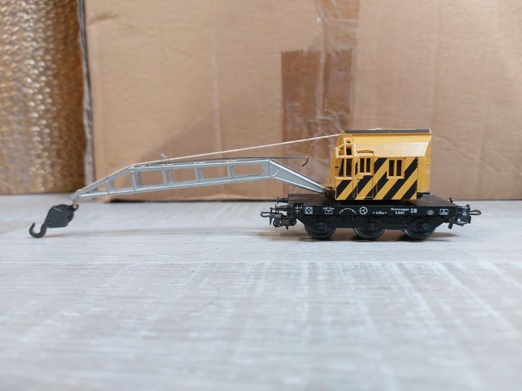 Märklin H0 Krupp-Ardelt Kranwagen 6804 DB geel in pvc box, Wisselstroom, Gebruikt, Wagon, Ophalen of Verzenden