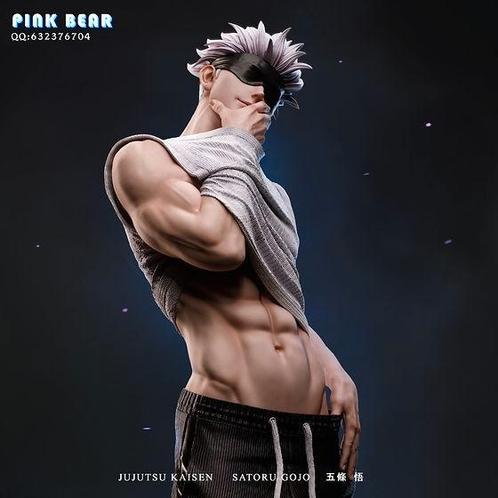 Gojo Pink Bear Studio - Jujutsu Kaisen resin statue - DELUXE, Verzamelen, Poppetjes en Figuurtjes, Nieuw, Ophalen of Verzenden
